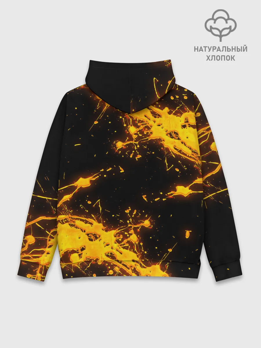 Худи мужской база хлопок / БРЫЗГИ КРАСКИ NEON