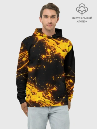 Худи мужской база хлопок / БРЫЗГИ КРАСКИ NEON