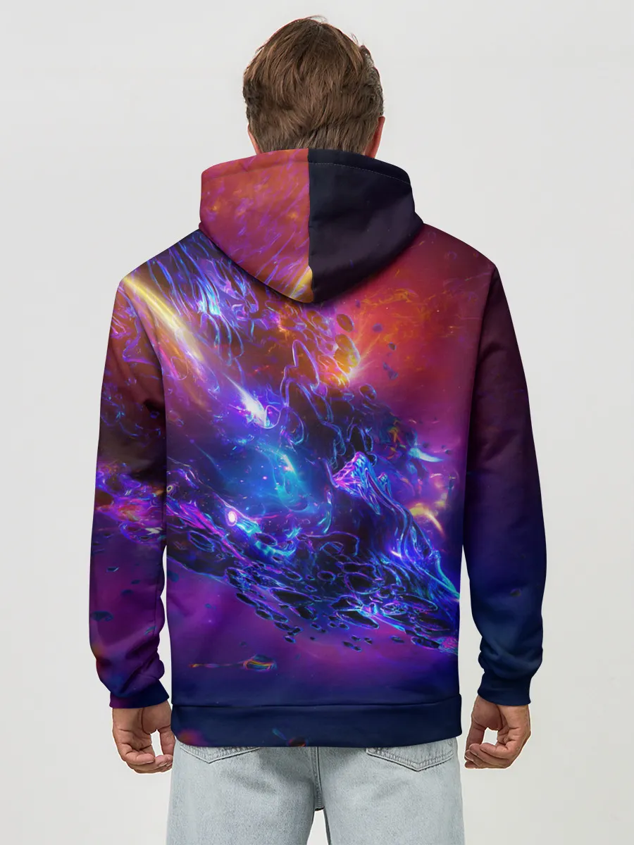 Худи мужской база хлопок / SPACE ABSTRACT