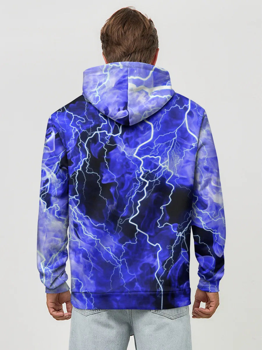 Худи мужской база хлопок / МОЛНИЯ BLUE