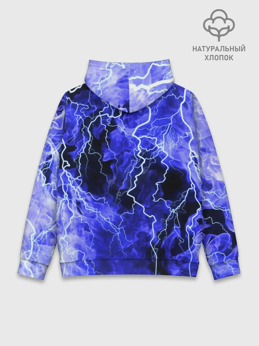 Худи мужской база хлопок / МОЛНИЯ BLUE