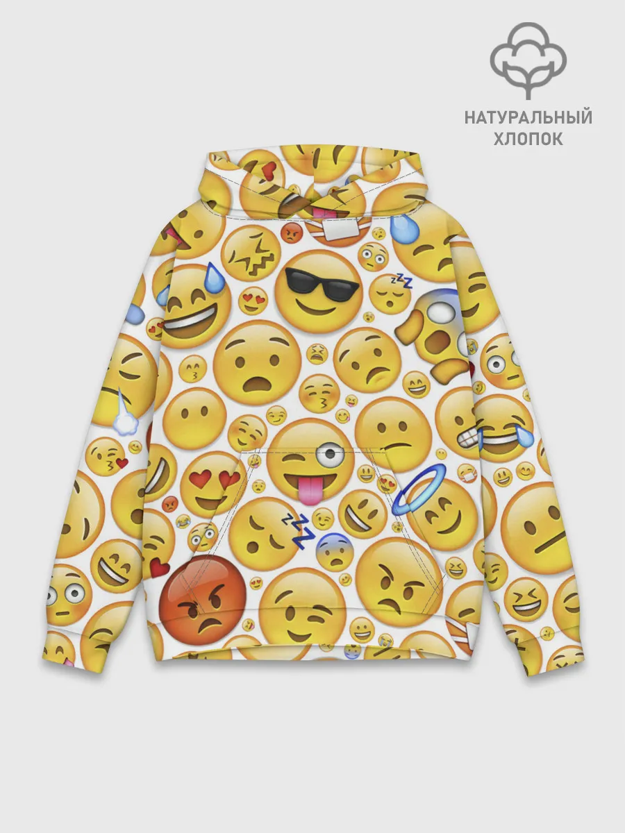 Худи мужской база хлопок / Смайлы.