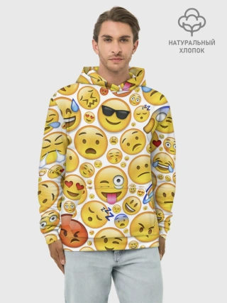 Худи мужской база хлопок / Смайлы.