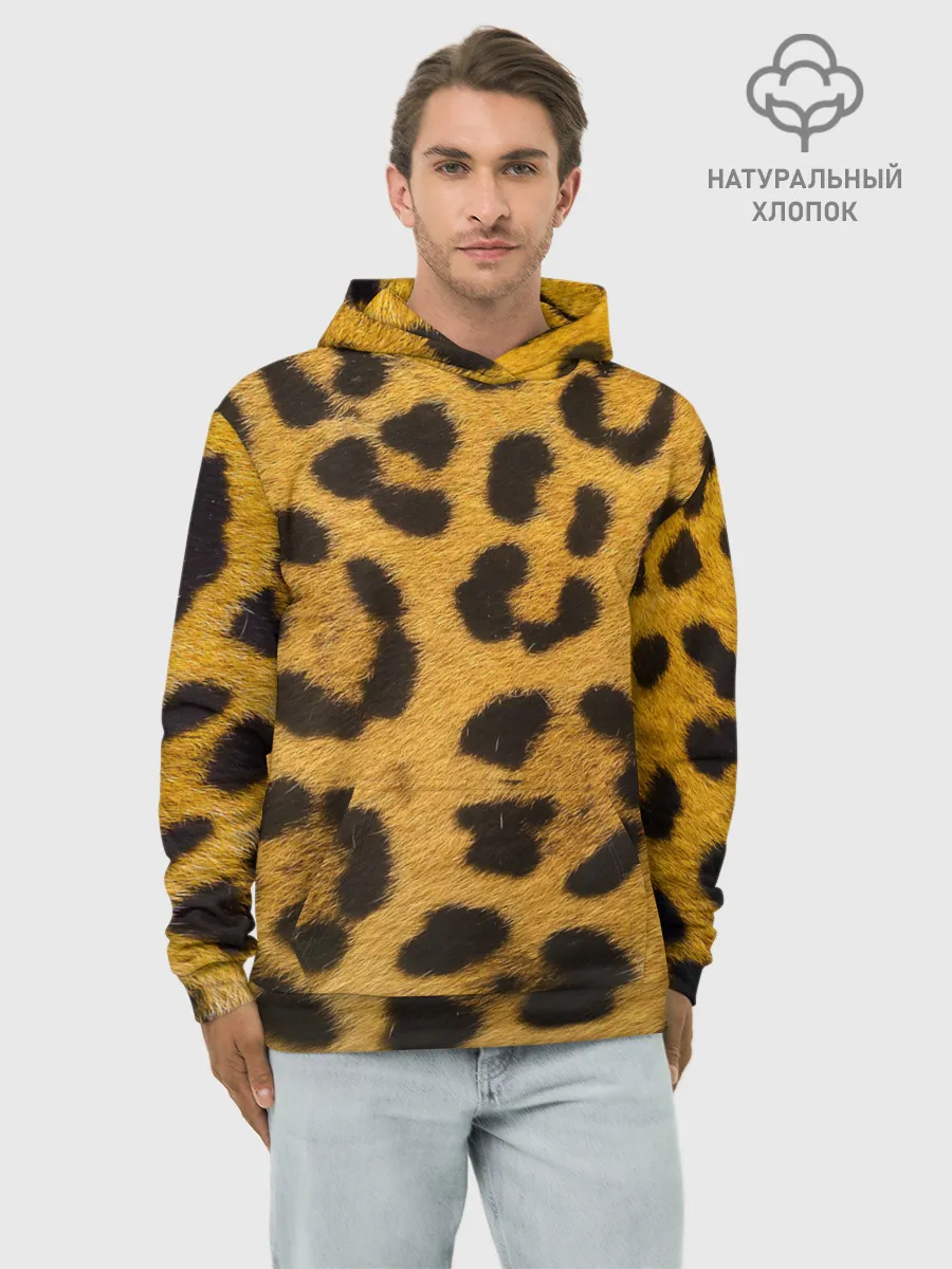 Худи мужской база хлопок / Леопард