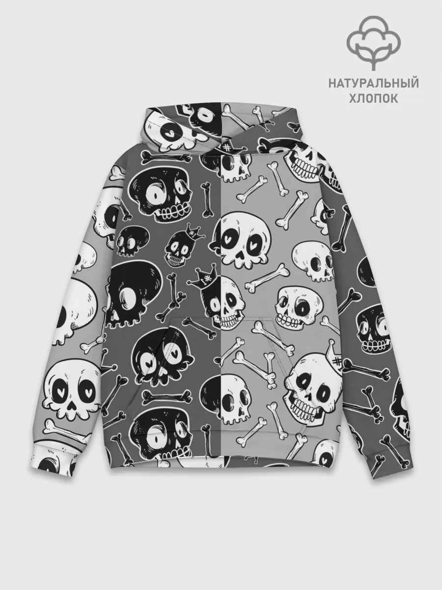 Худи мужской база хлопок / Черепа