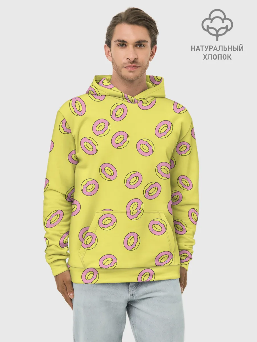 Худи мужской база хлопок / Пончики Донатс.