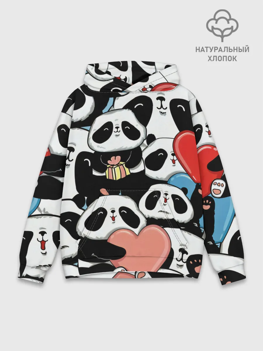 Худи мужской база хлопок / Панды.