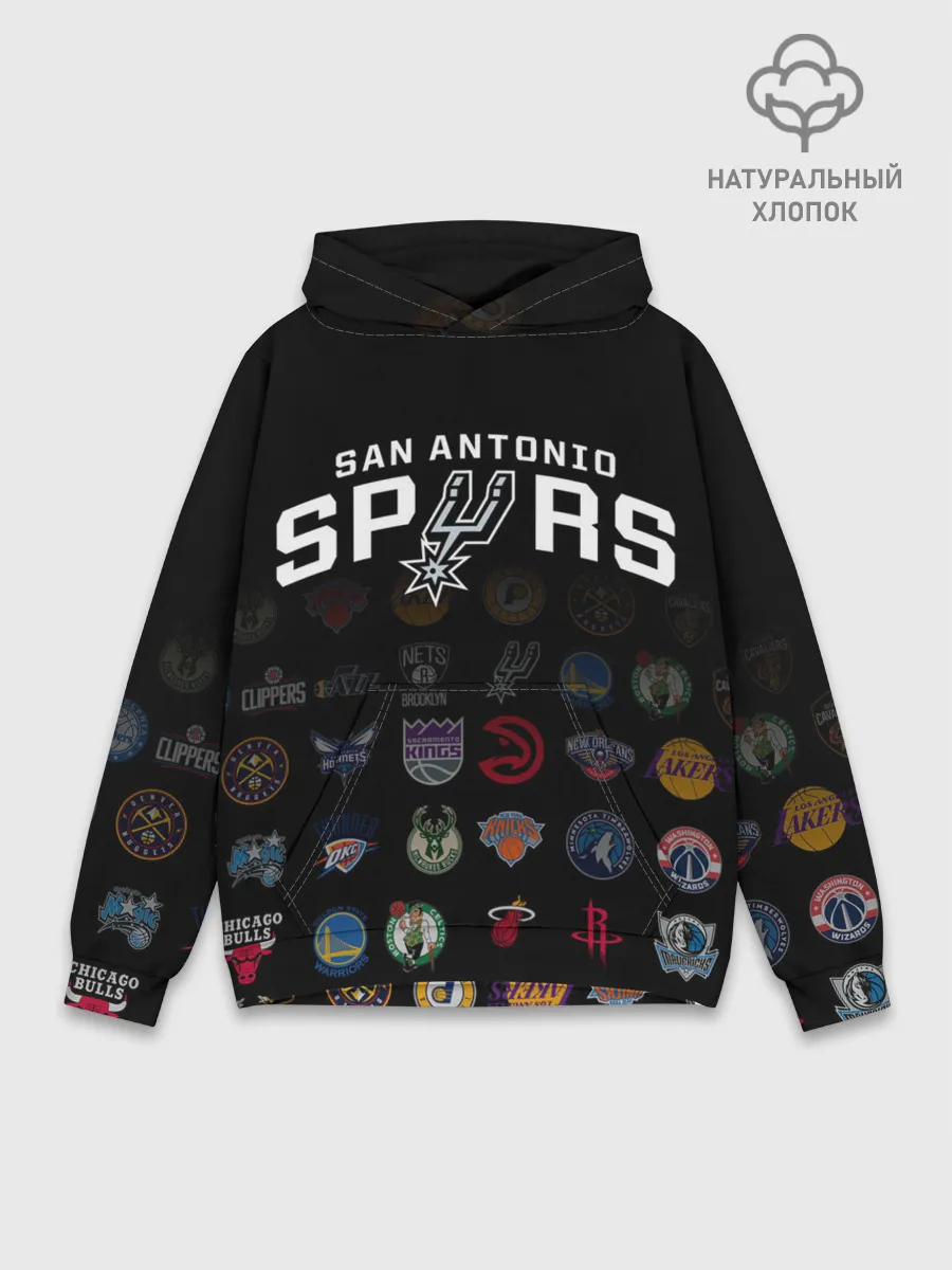 Худи мужской база хлопок / San Antonio Spurs