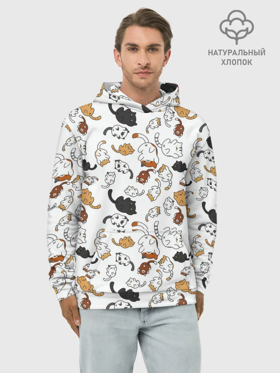 Худи мужской база хлопок / Котики.