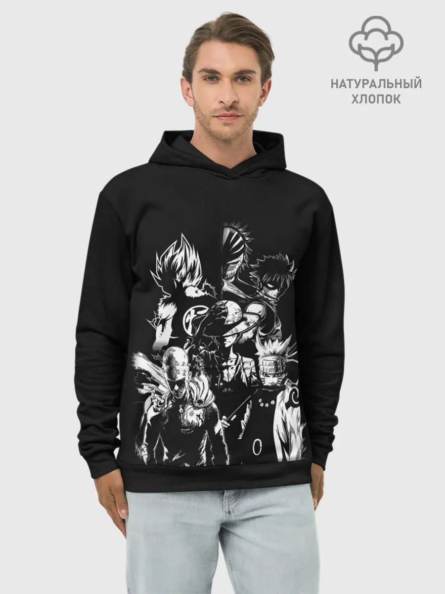 Худи мужской база хлопок / Аниме кроссовер