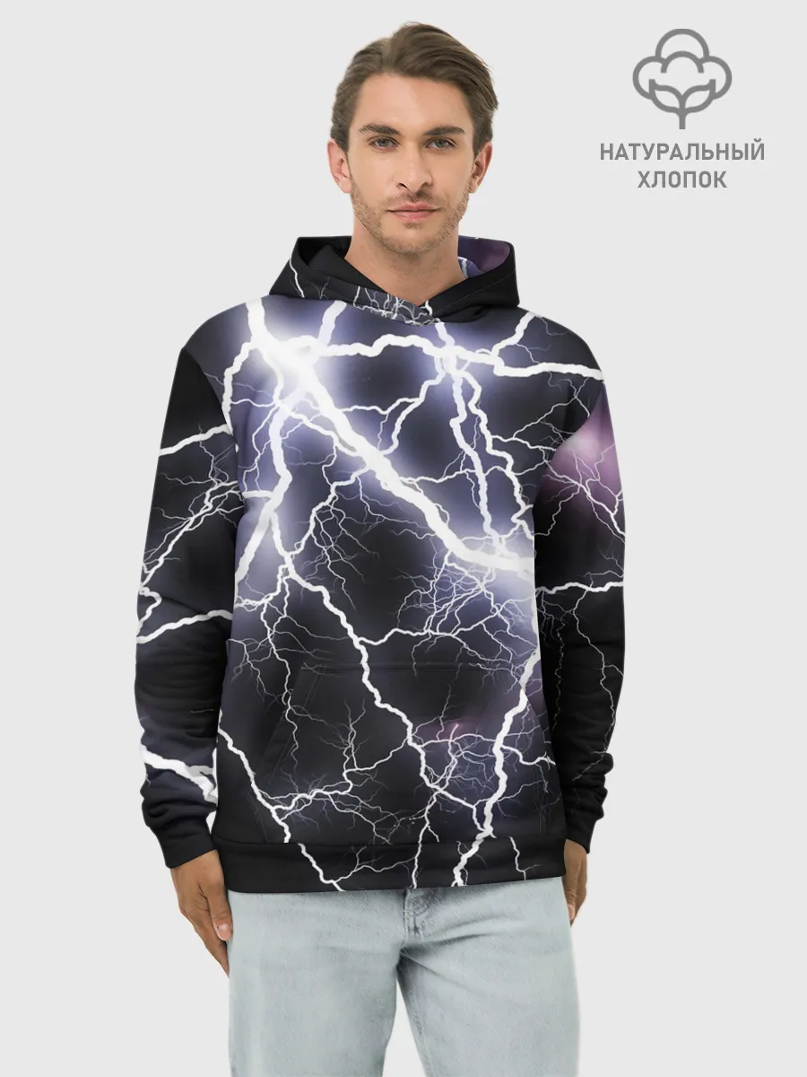 Худи мужской база хлопок / Молния