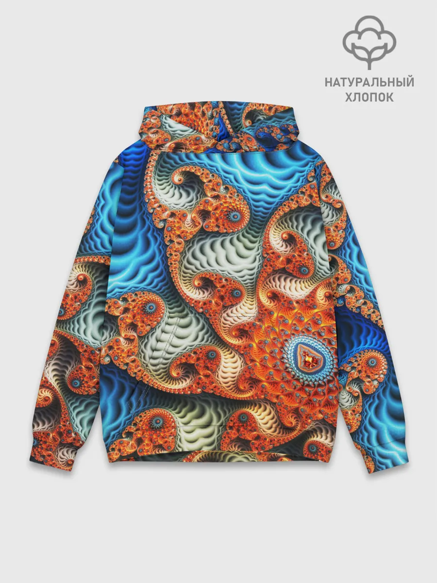 Худи мужской база хлопок / Fractal illusion