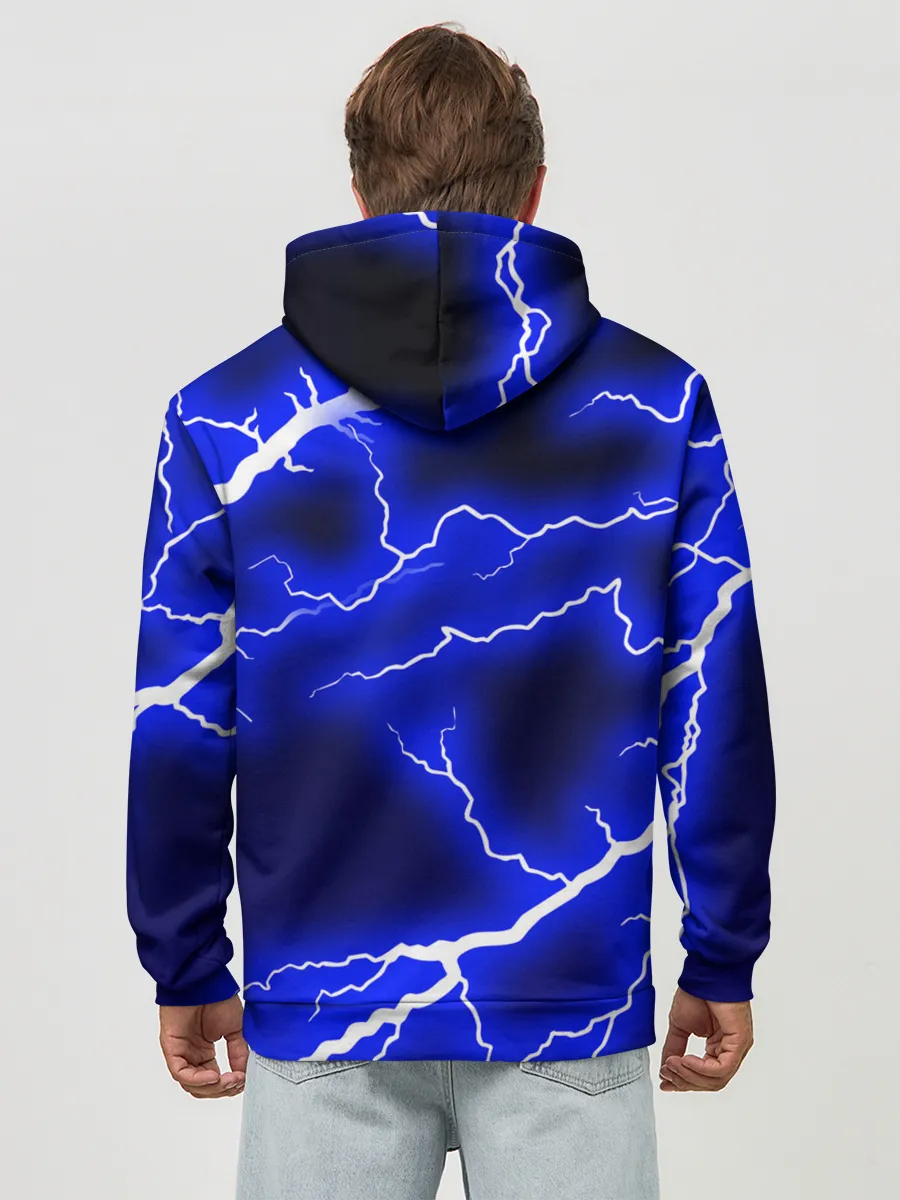 Худи мужской база хлопок / СИНИЕ МОЛНИИ