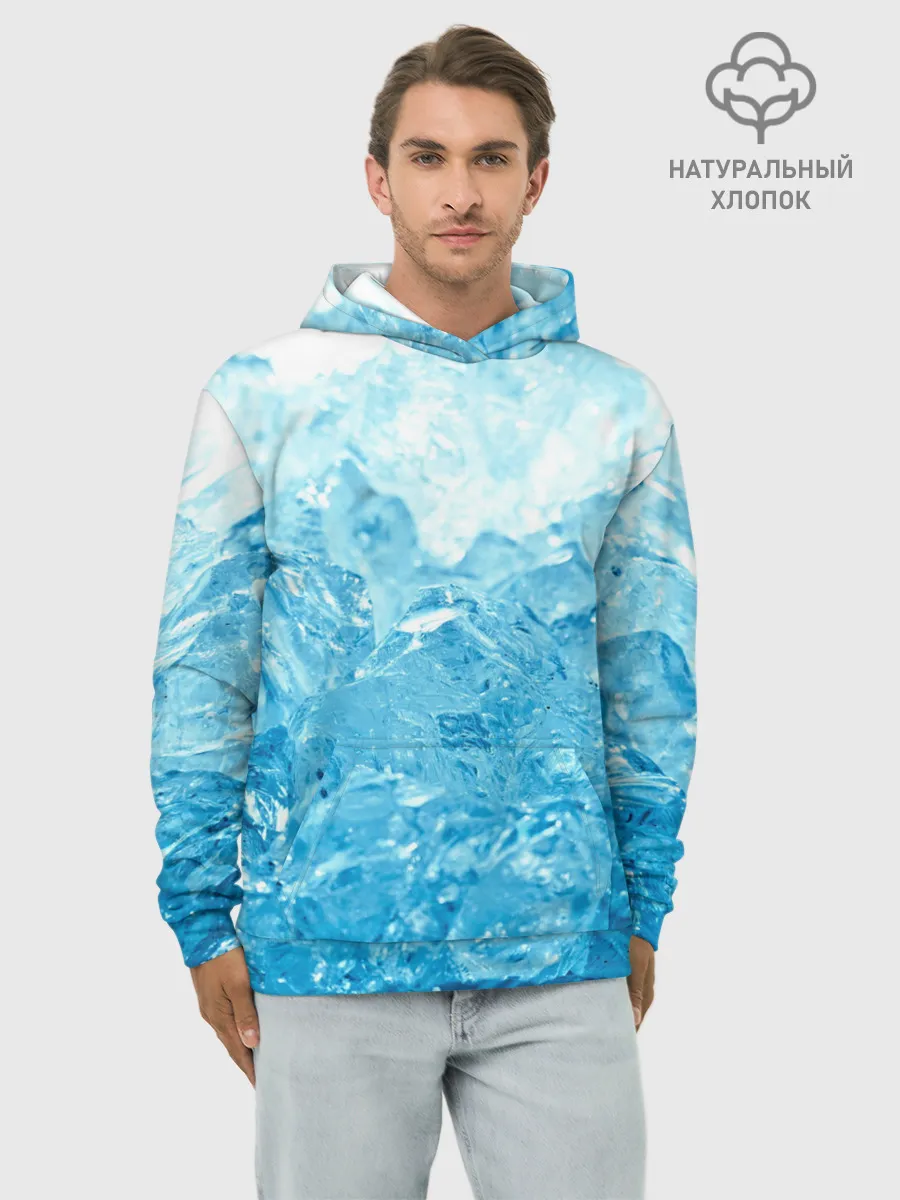 Худи мужской база хлопок / Лёд