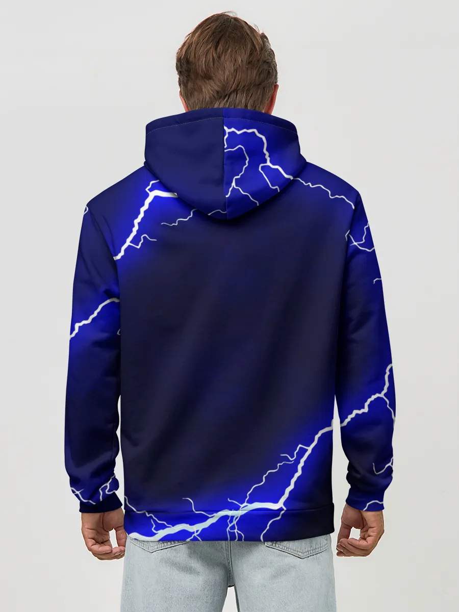 Худи мужской база хлопок / СИНИЕ МОЛНИИ