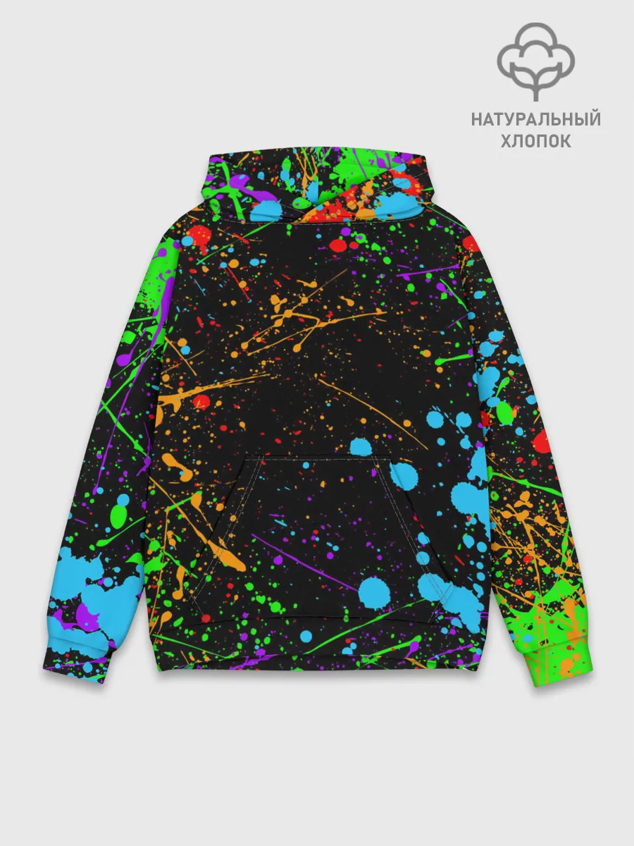 Худи мужской база хлопок / БРЫЗГИ КРАСОК