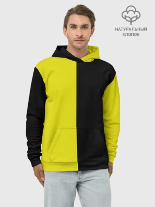 Худи мужской база хлопок / BLACK YELLOW | ЧЕРНО ЖЕЛТЫЙ