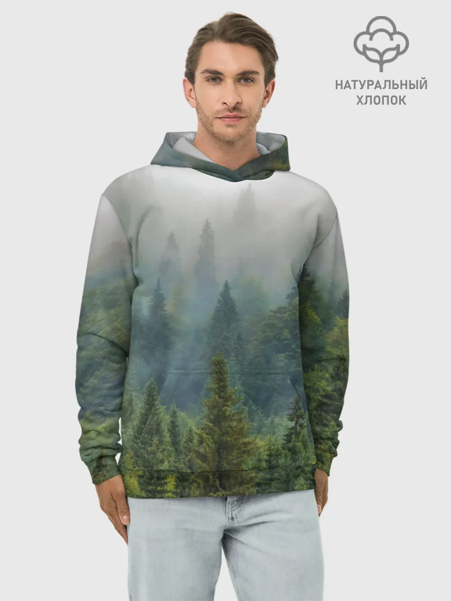 Худи мужской база хлопок / Лес