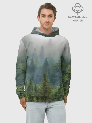 Худи мужской база хлопок / Лес