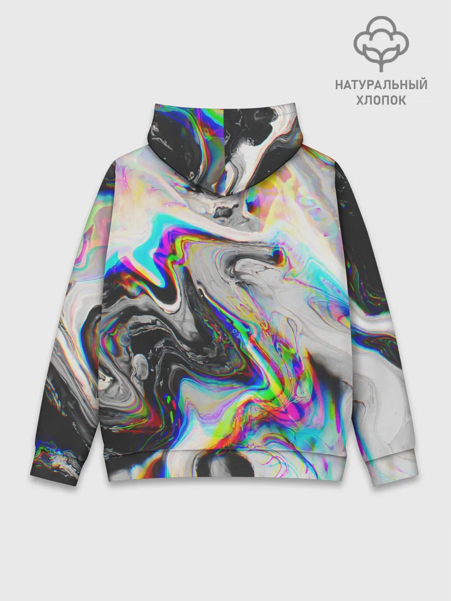 Худи мужской база хлопок / DIGITAL ABSTRACT GLITCH | ГЛИТЧ