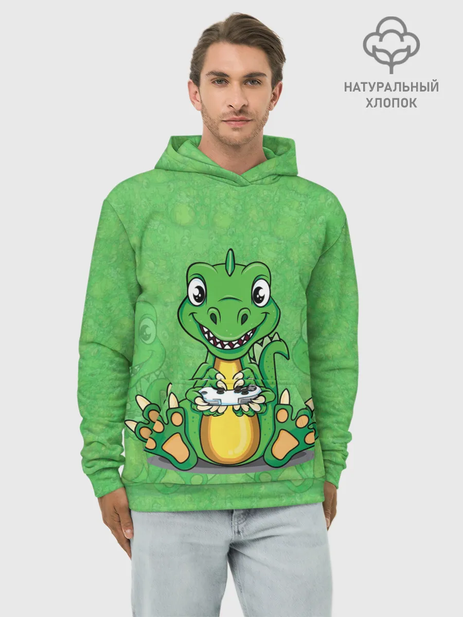 Худи мужской база хлопок / Дракоша-геймер