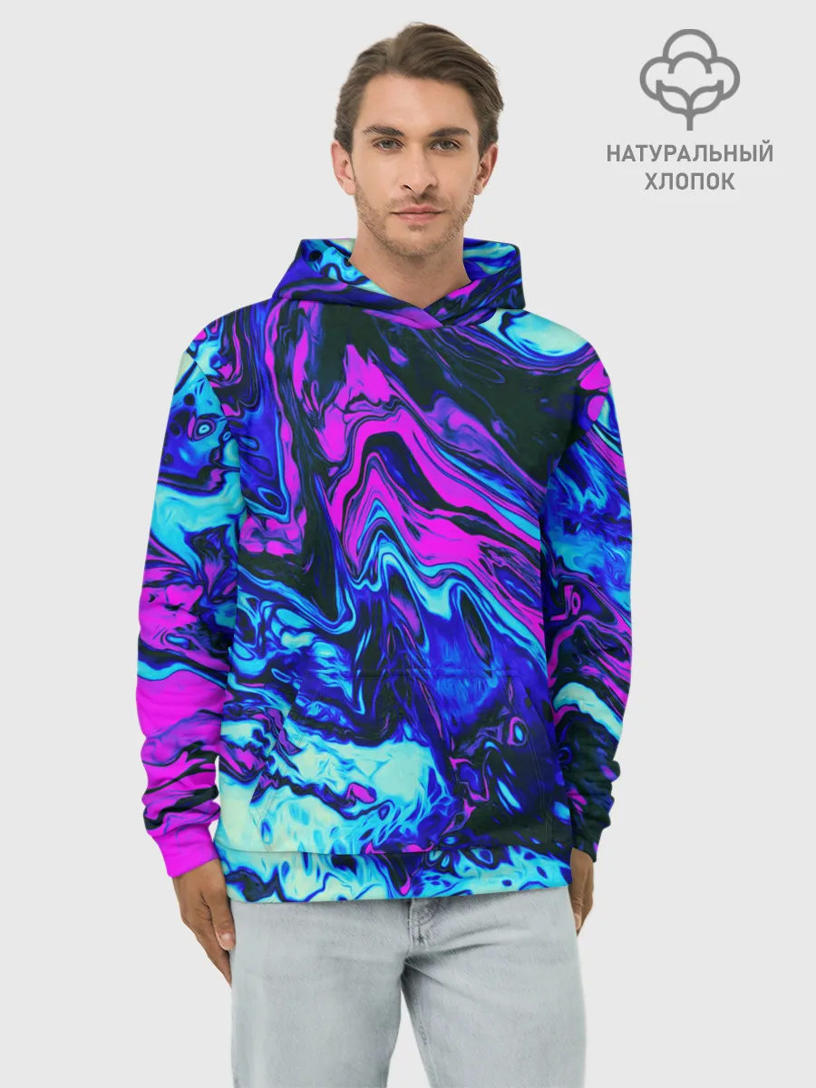 Худи мужской база хлопок / DIGITAL ABSTRACT