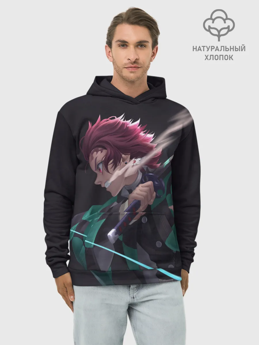 Худи мужской база хлопок / Рассекая ночь