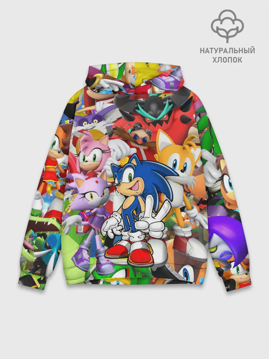 Худи мужской база хлопок / Sonic ПЕРСОНАЖИ