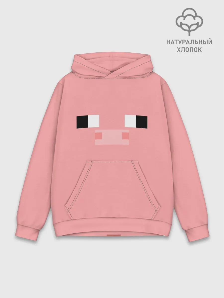 Худи мужской база хлопок / Minecraft Pig