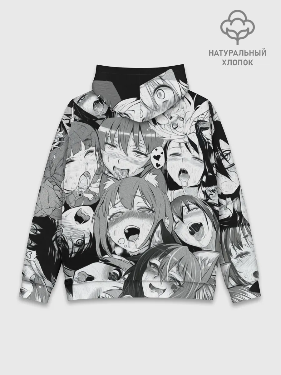 Худи мужской база хлопок / AHEGAO monochrome