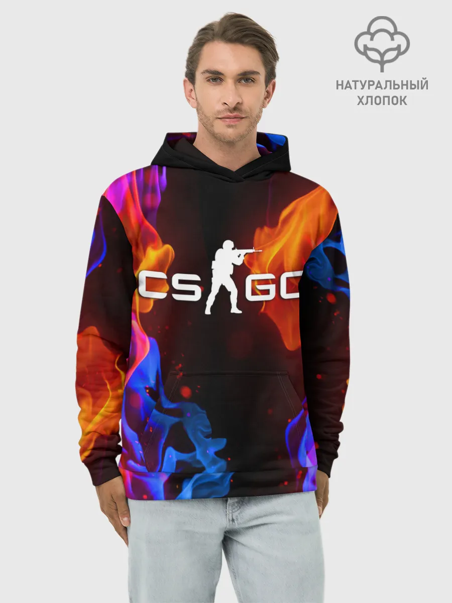 Худи мужской база хлопок / CS:GO FIRE