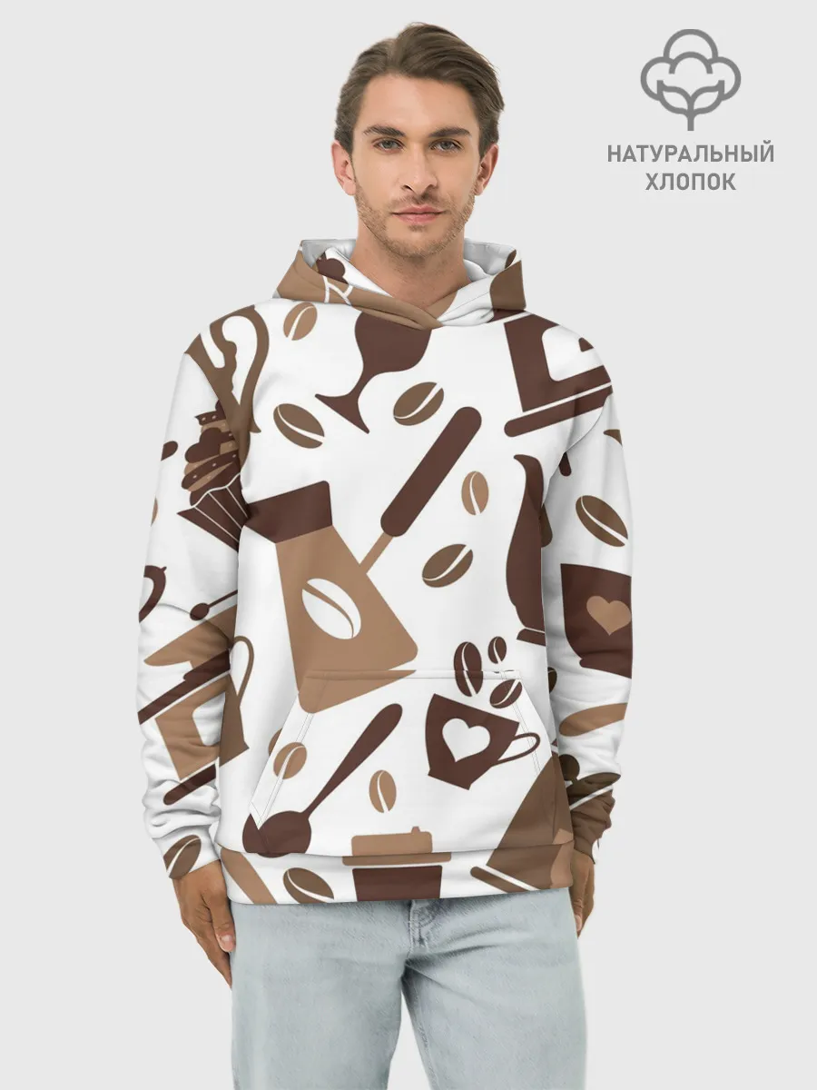 Худи мужской база хлопок / coffee