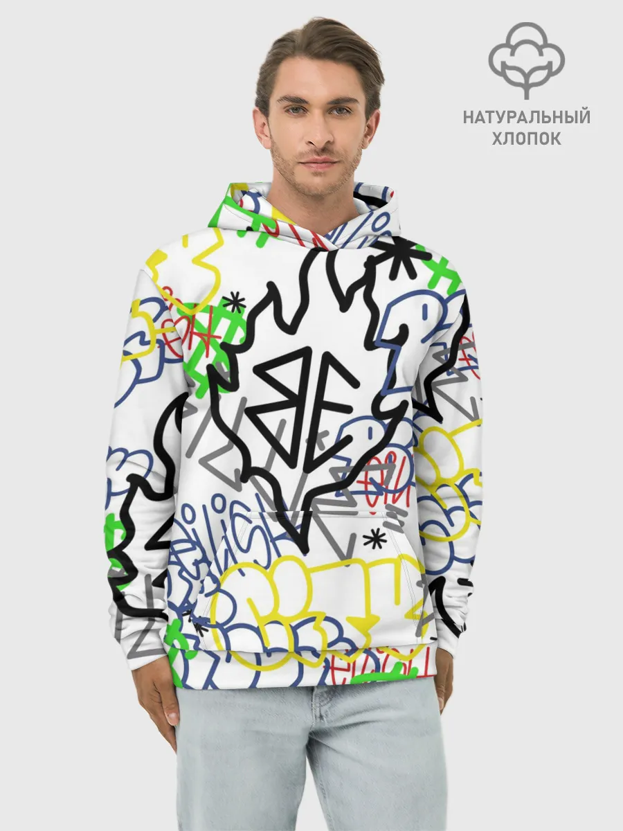Худи мужской база хлопок / BILLIE EILISH GRAFFITI