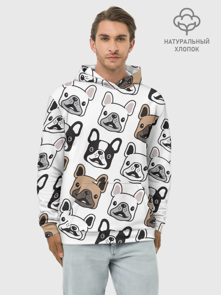 Худи мужской база хлопок / БОСТОН ТЕРЬЕР | BOSTON TERRIER