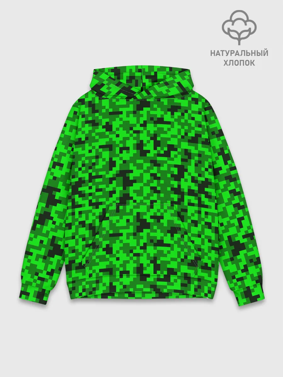 Худи мужской база хлопок / КАМУФЛЯЖ GREEN