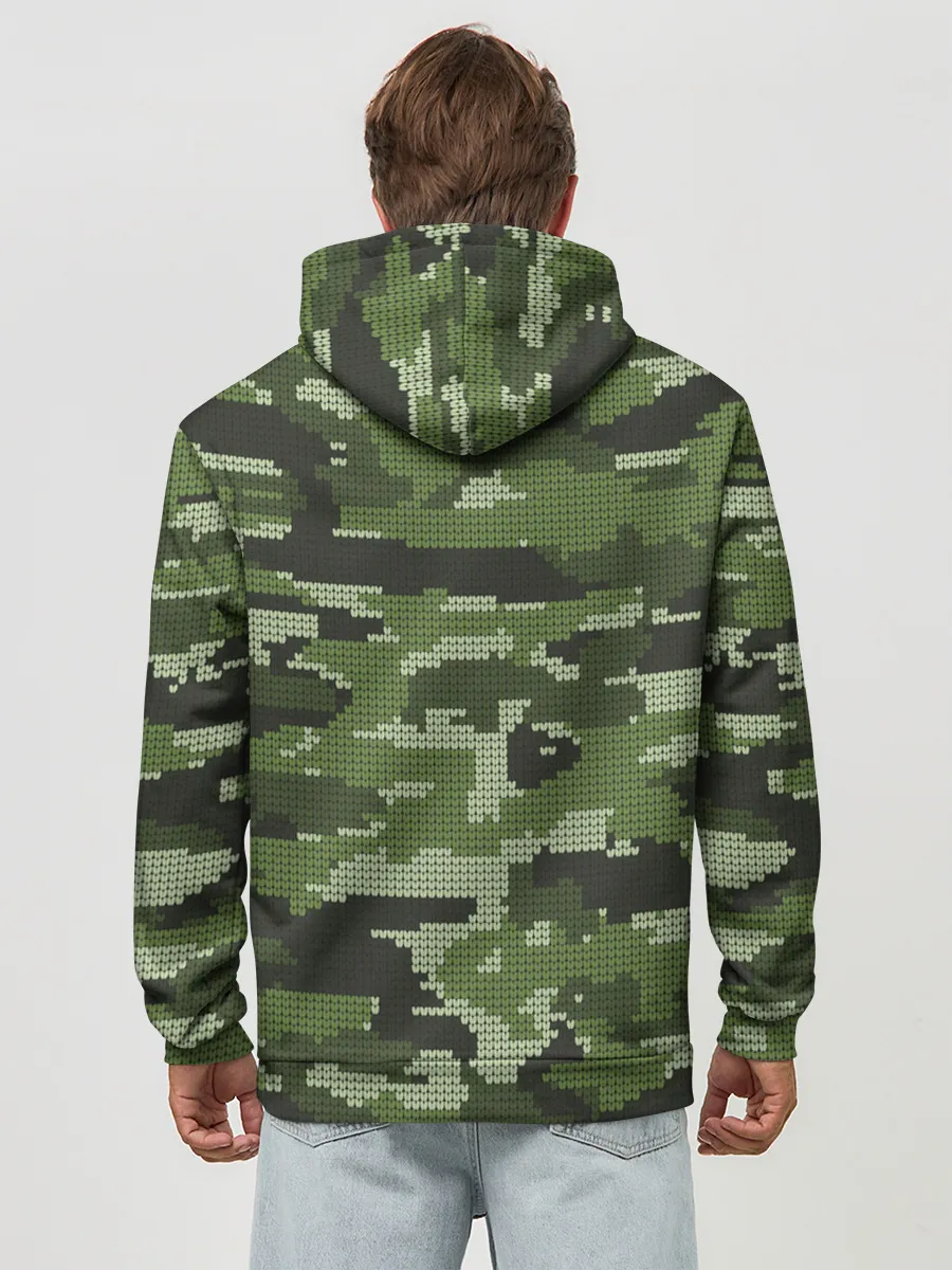 Худи мужской база хлопок / ВЯЗАННЫЙ КАМУФЛЯЖ