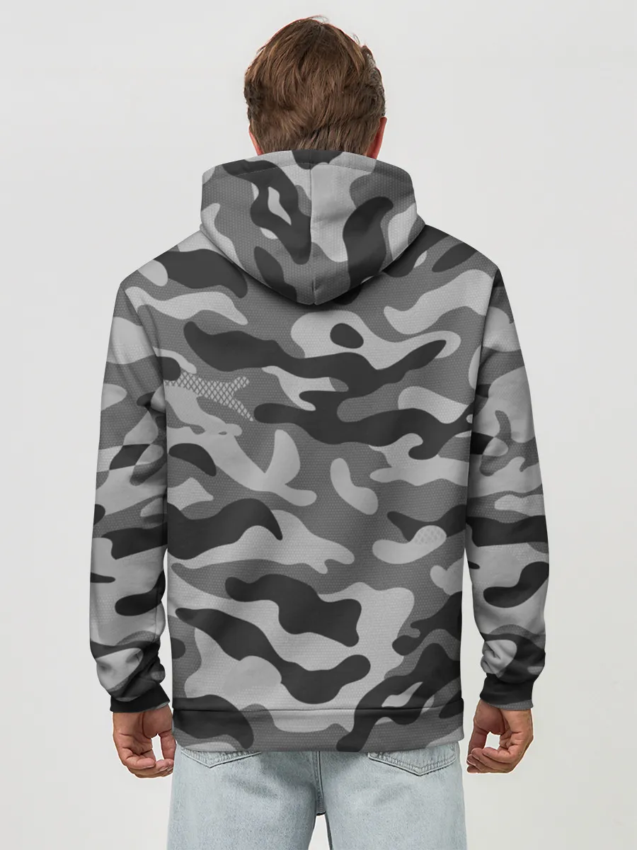 Худи мужской база хлопок / КАМУФЛЯЖ GRAY