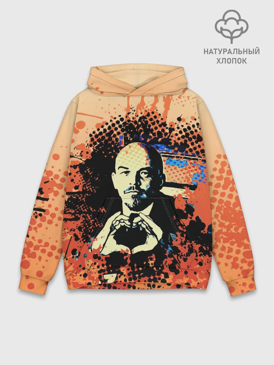 Худи мужской база хлопок / Ленин