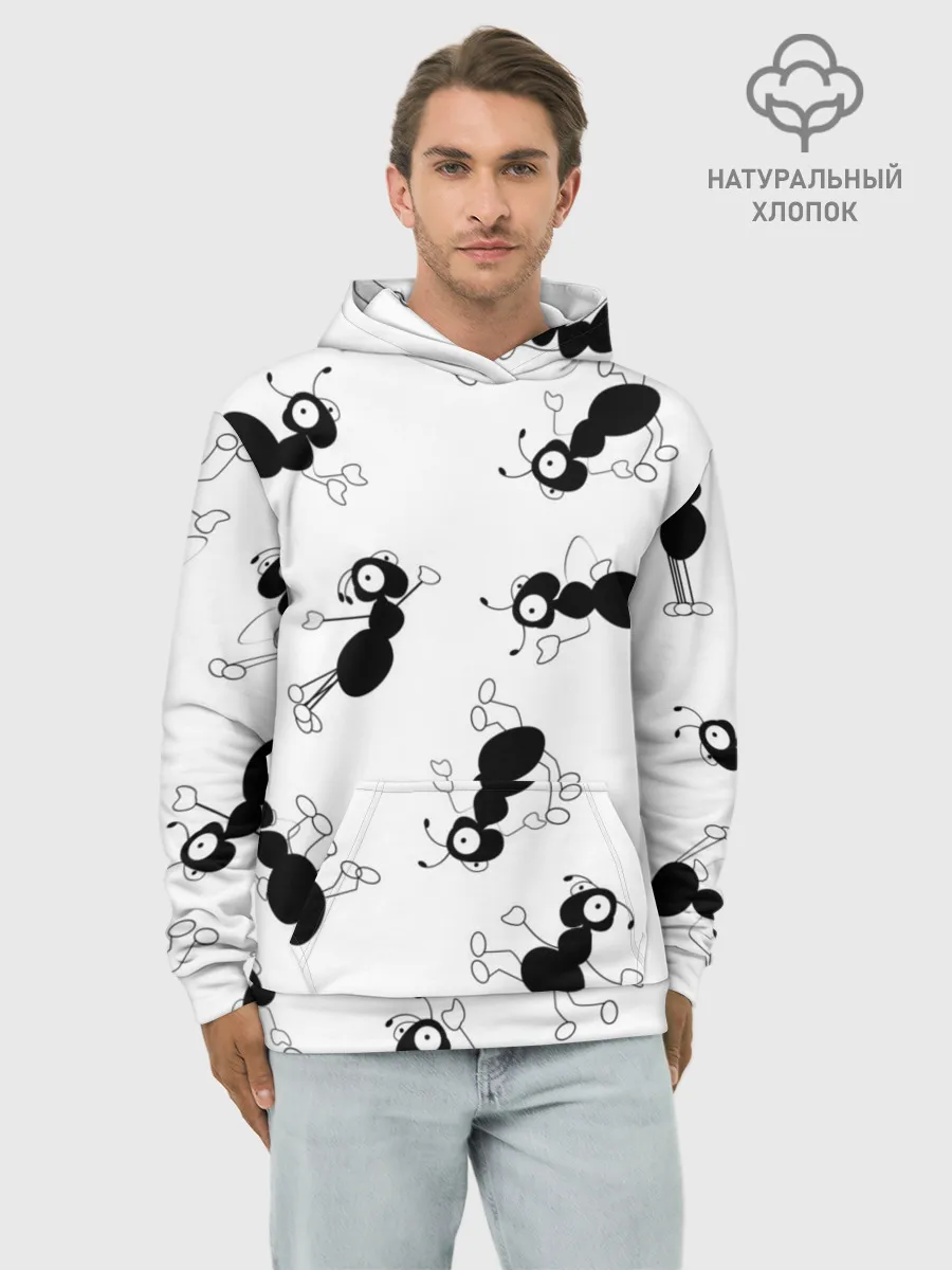 Худи мужской база хлопок / Муравьи