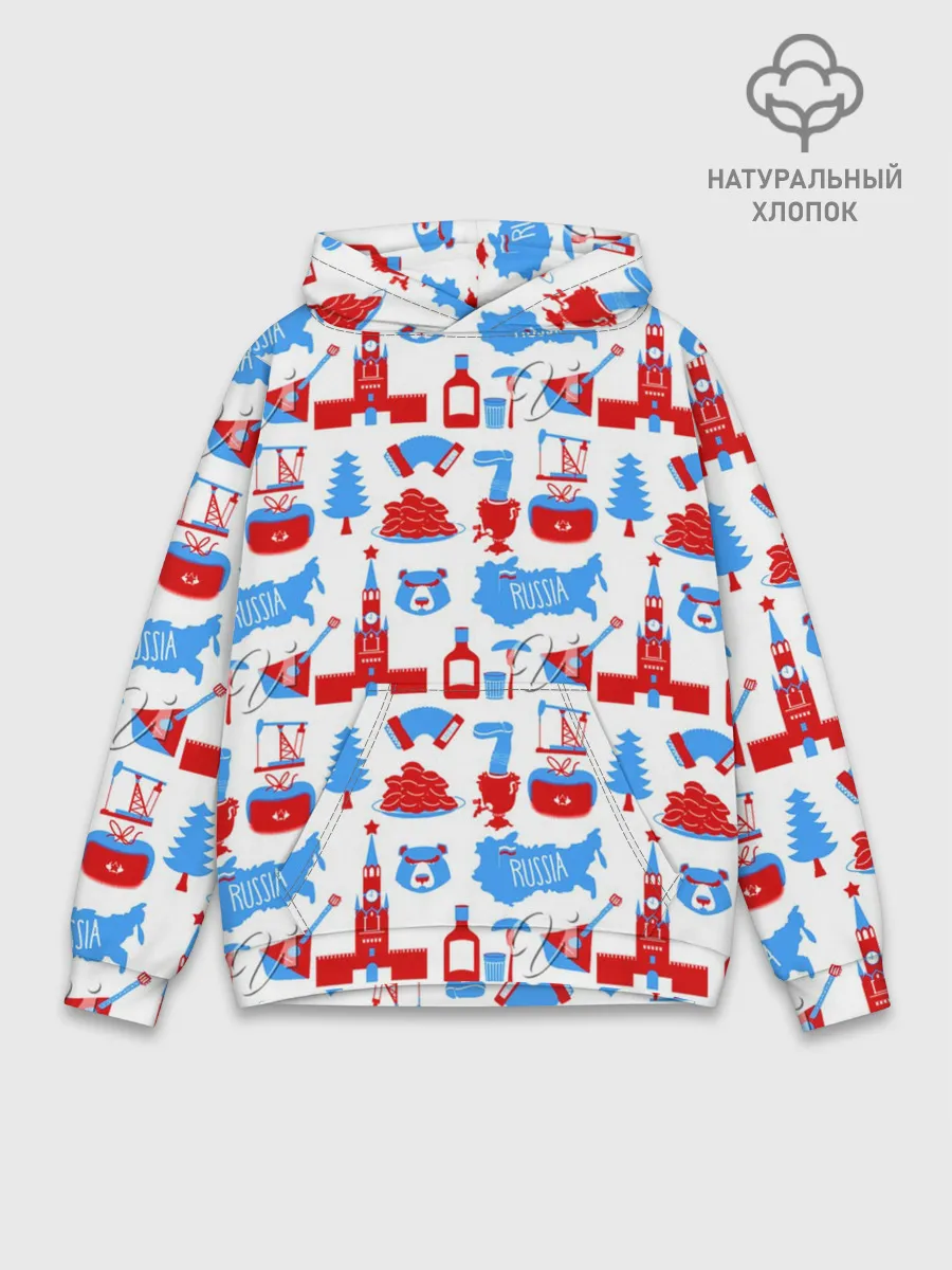 Худи мужской база хлопок / РОССИЯ УЗОР