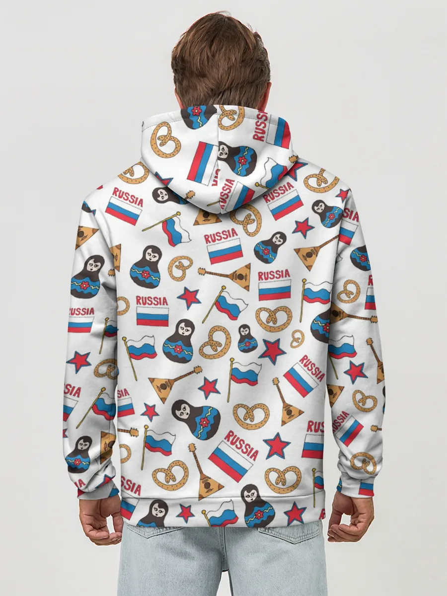 Худи мужской база хлопок / РОССИЯ УЗОР