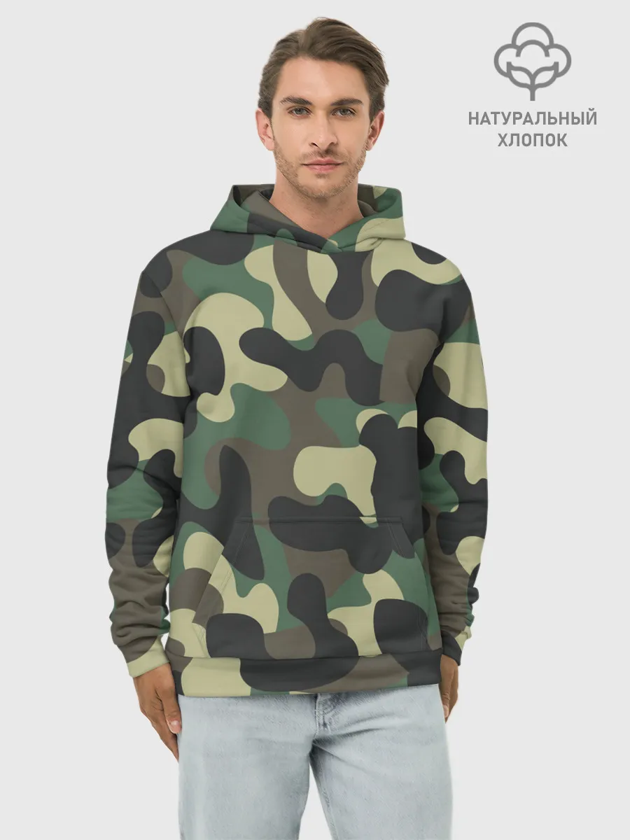 Худи мужской база хлопок / КАМУФЛЯЖ