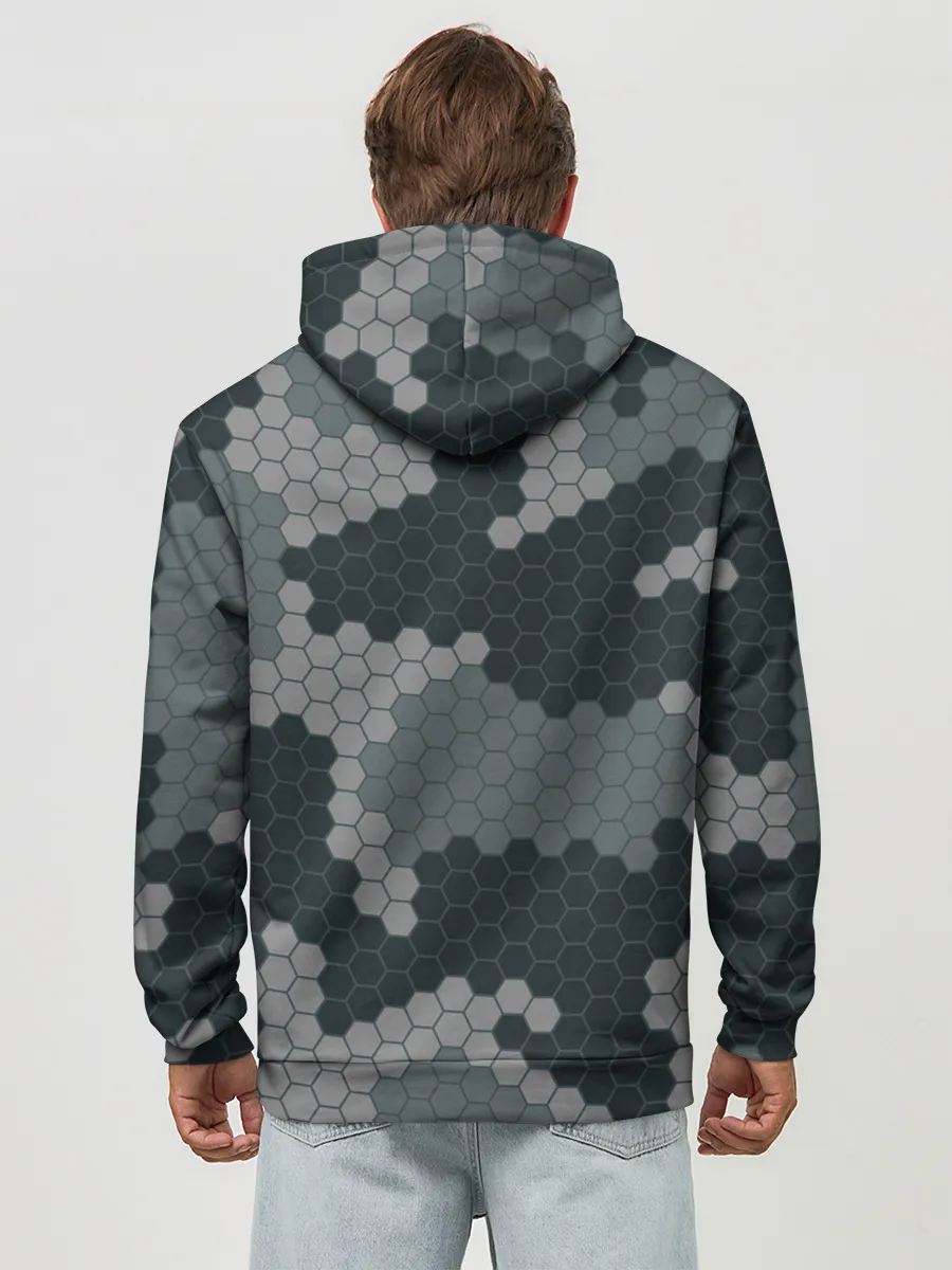 Худи мужской база хлопок / КАМУФЛЯЖ СОТЫ