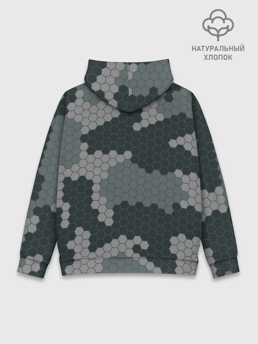 Худи мужской база хлопок / КАМУФЛЯЖ СОТЫ