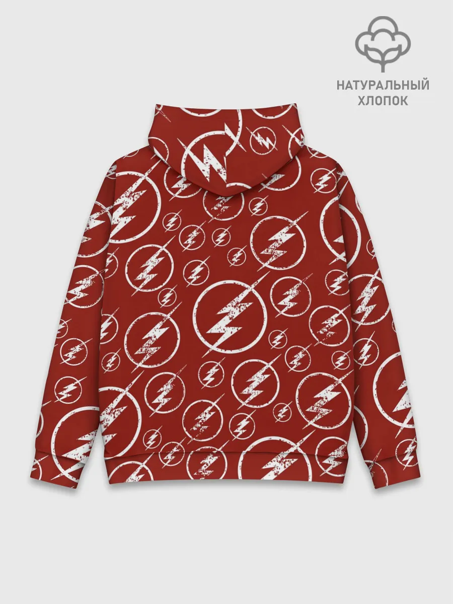 Худи мужской база хлопок / The Flash Logo Pattern