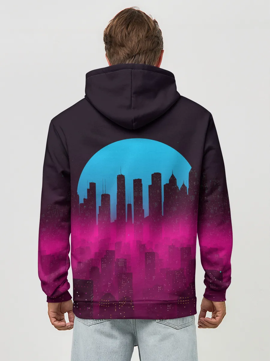 Худи мужской база хлопок / НЕОНОВЫЙ ГОРОД