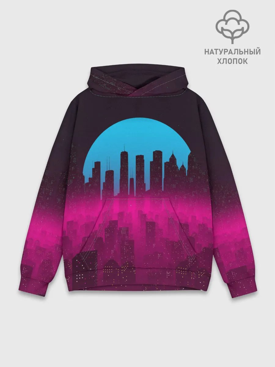 Худи мужской база хлопок / НЕОНОВЫЙ ГОРОД