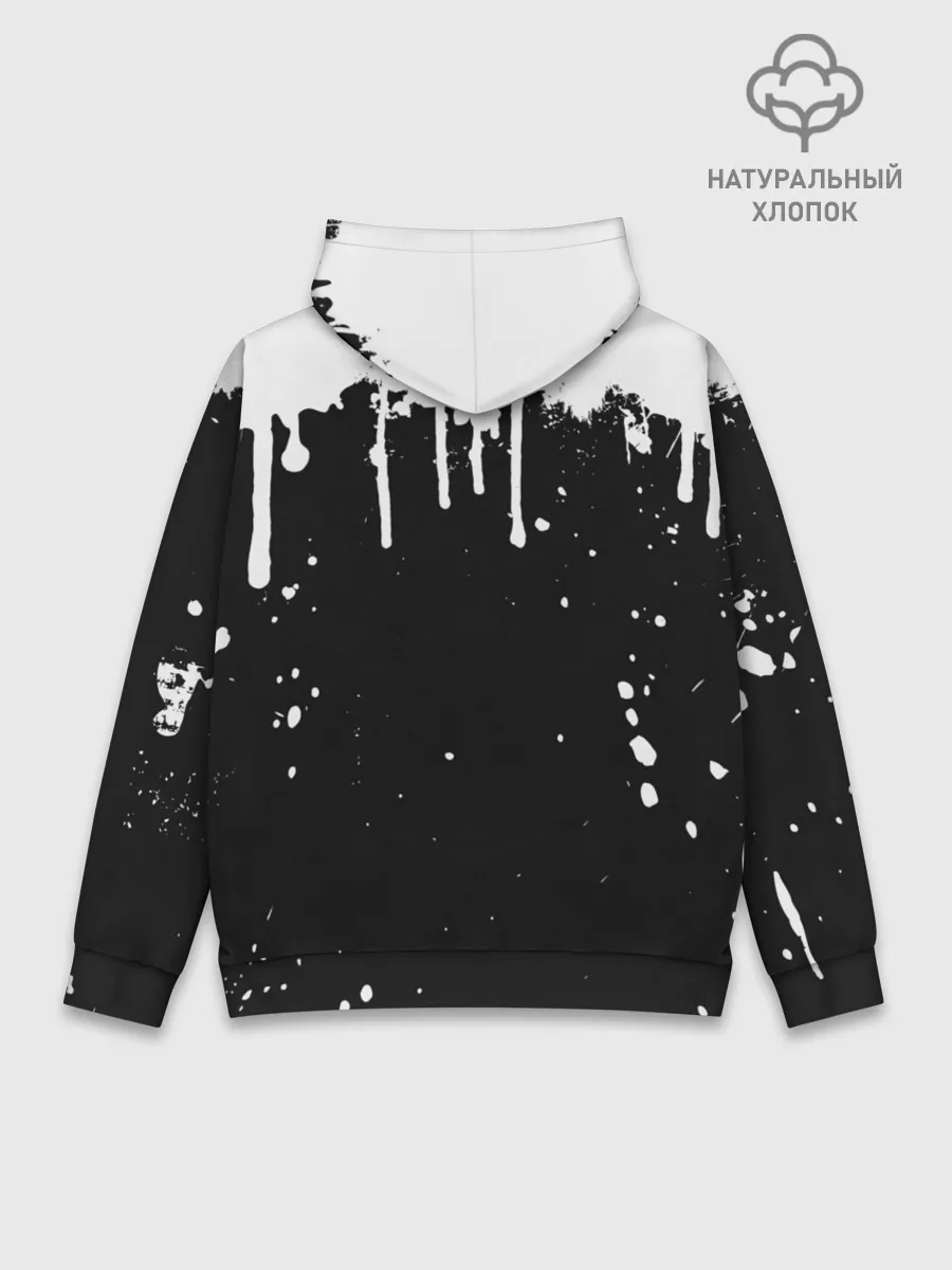 Худи мужской база хлопок / Ахегао лицо чб