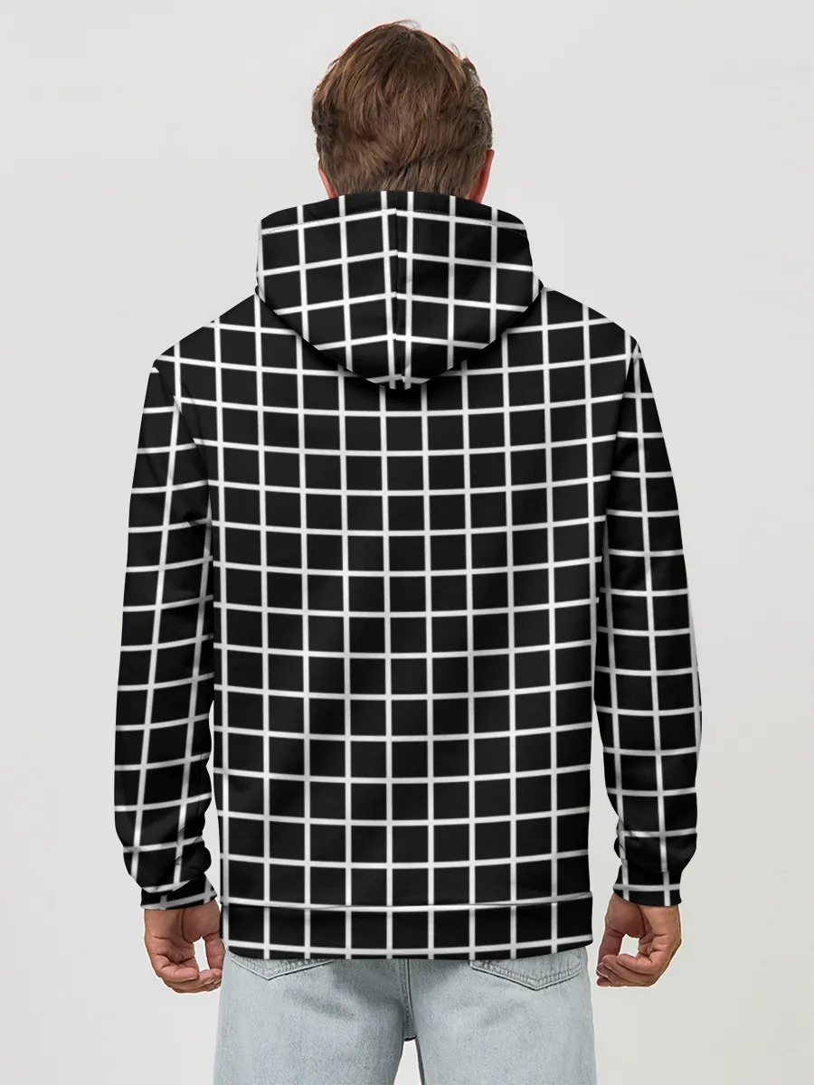 Худи мужской база хлопок / Клечатая