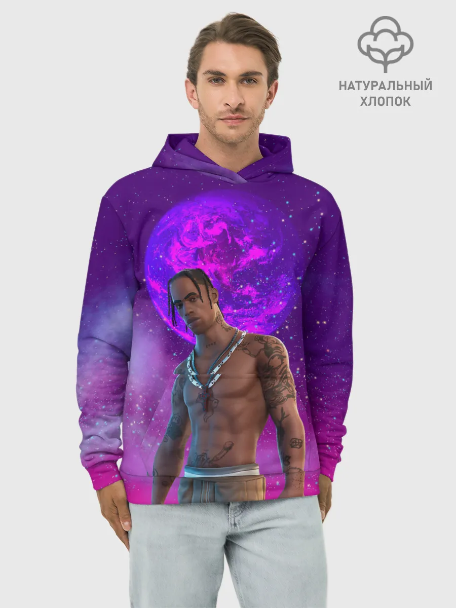 Худи мужской база хлопок / Travis Scott, Fortnite